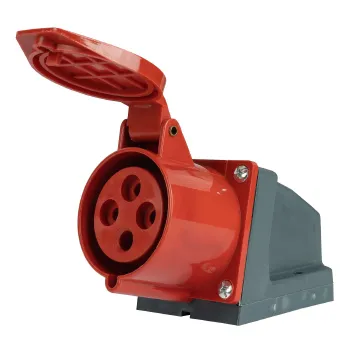 Изображение товара Стационарная силовая розетка IEK 32А 380 В IP44 красная Изображение товара Стационарная силовая розетка IEK 32А 380 В IP44 красная