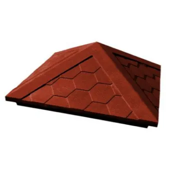 Изображение товара Колпак на столб ППК 390x390x43 Красный из гибкой черепицы Изображение товара Колпак на столб ППК 390x390x43 Красный из гибкой черепицы
