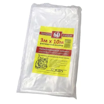 Изображение товара Полиэтиленовая пленка 60 мк 3х10 м для строительства и защиты Изображение товара Полиэтиленовая пленка 60 мк 3х10 м для строительства и защиты
