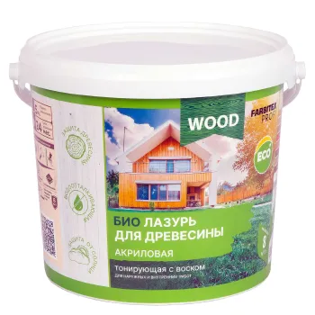 Изображение товара Лазурь акриловая Farbitex Профи Wood тик 5л полуглянцевая защитная краска для дерева Изображение товара Лазурь акриловая Farbitex Профи Wood тик 5л полуглянцевая защитная краска для дерева