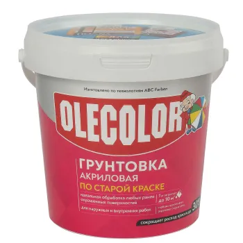 Изображение товара Грунтовка акриловая Olecolor по старой краске 1кг для внутренних и наружных работ Изображение товара Грунтовка акриловая Olecolor по старой краске 1кг для внутренних и наружных работ