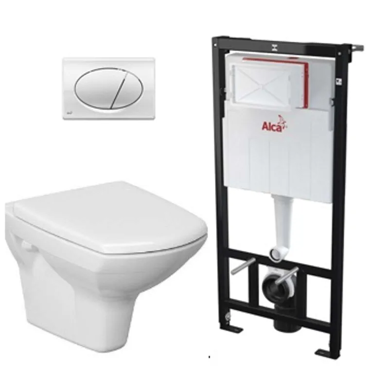 Комплект инсталляция Alcaplast 3 в 1 с унитазом Cersanit Carina New Clean On (4148223)_1
