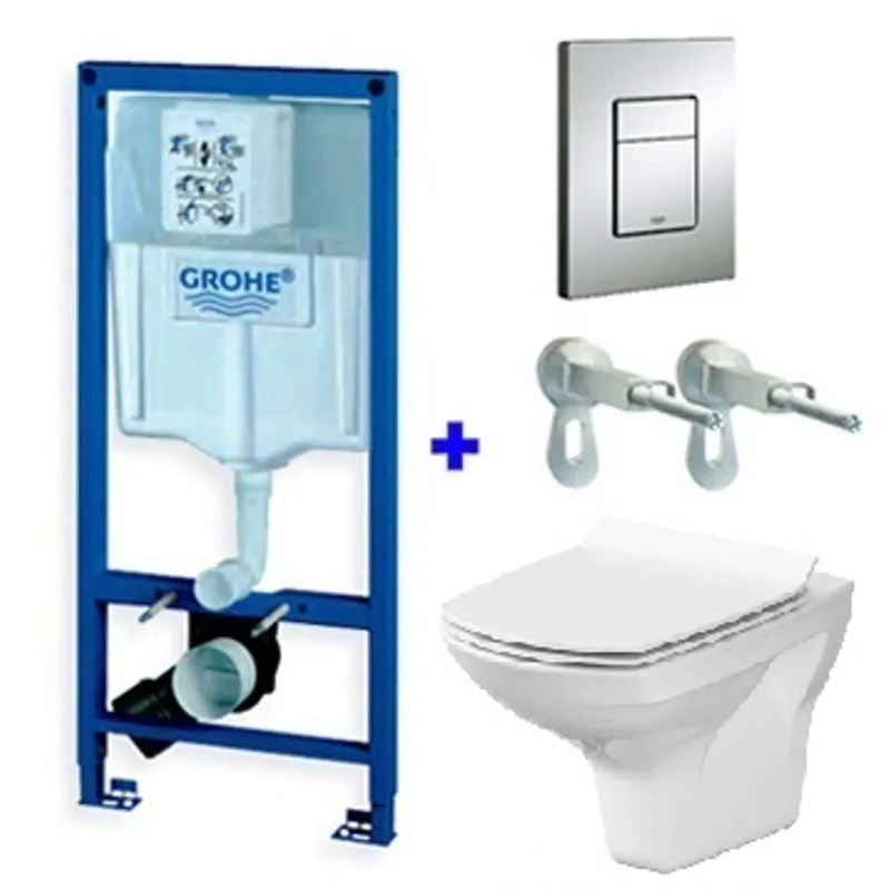 Комплект инсталляция Grohe Rapid 3 в 1 с унитазом Cersanit Carina New Clean On (4148228)_1