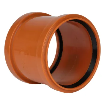 Изображение товара Муфта канализационная наружная 110мм из полипропилена для НПВХ труб Изображение товара Муфта канализационная наружная 110мм из полипропилена для НПВХ труб
