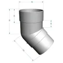Колено трубы 45° 85мм Docke Premium серый графит_2