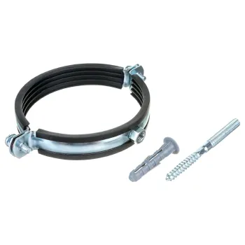 Изображение товара Хомут трубный 3 87-92 мм с резинкой, дюбелем и винтом М8 сантехнический Изображение товара Хомут трубный 3 87-92 мм с резинкой, дюбелем и винтом М8 сантехнический