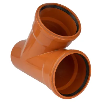 Изображение товара Канализационный тройник наружный 160х160мм 45° из НПВХ RTP Изображение товара Канализационный тройник наружный 160х160мм 45° из НПВХ RTP