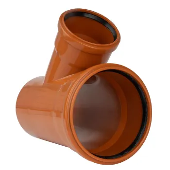 Изображение товара Тройник канализационный наружный 160х110мм 45° для трубопроводов Изображение товара Тройник канализационный наружный 160х110мм 45° для трубопроводов