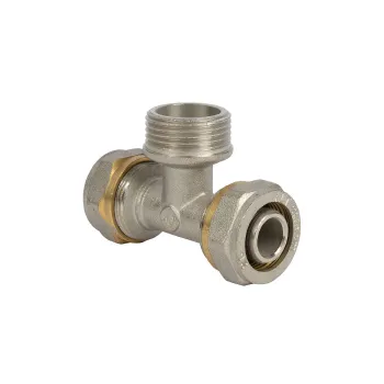 Изображение товара Тройник переходной обжимной 26х1" НР Altstream для труб Изображение товара Тройник переходной обжимной 26х1" НР Altstream для труб