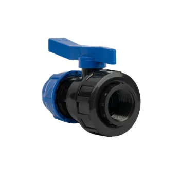 Изображение товара Кран шаровой ПНД компрессионный 32х1 ВР для труб Изображение товара Кран шаровой ПНД компрессионный 32х1 ВР для труб