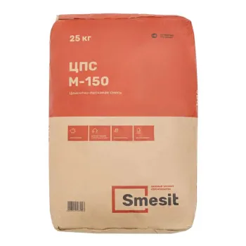 Изображение товара Цементно-песчаная смесь Smesit М-150 25 кг для кладки и отделки Изображение товара Цементно-песчаная смесь Smesit М-150 25 кг для кладки и отделки