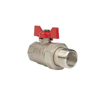 Изображение товара Кран шаровый со сгоном HLV 1 бабочка латунь никелир хром 5 лет Изображение товара Кран шаровый со сгоном HLV 1 бабочка латунь никелир хром 5 лет