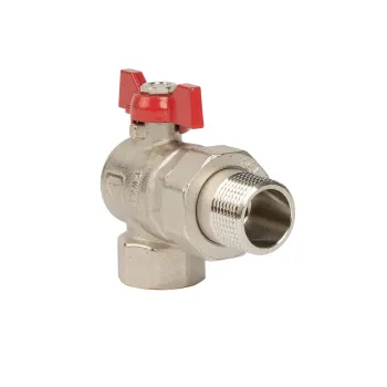 Изображение товара Кран шаровый угловой HLV 3/4 с бабочкой для водоснабжения Изображение товара Кран шаровый угловой HLV 3/4 с бабочкой для водоснабжения