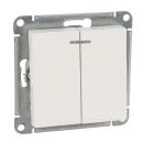 Механизм выключателя двухклавишный с подсветкой AtlasDesign белый IP20 Systeme Electric_1