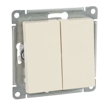 Изображение товара Двухклавишный встраиваемый выключатель AtlasDesign Systeme Electric бежевый IP20 Изображение товара Двухклавишный встраиваемый выключатель AtlasDesign Systeme Electric бежевый IP20