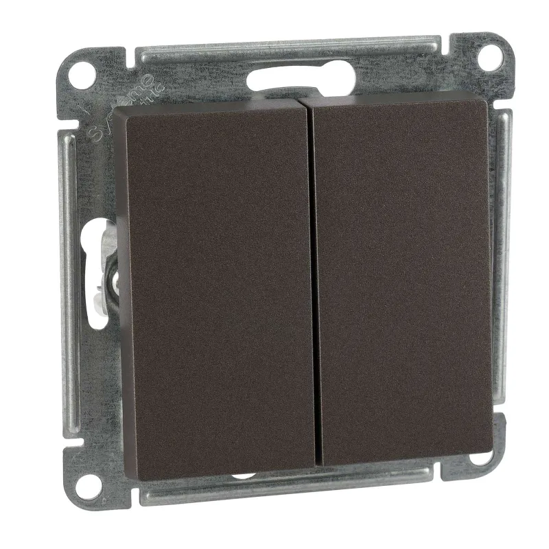 Механизм выключателя двухклавишный AtlasDesign мокко IP20 Systeme Electric_1
