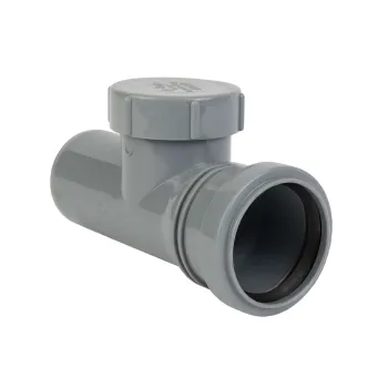 Изображение товара Ревизия канализационная 50 мм из полипропилена с крышкой для внутренней системы Изображение товара Ревизия канализационная 50 мм из полипропилена с крышкой для внутренней системы