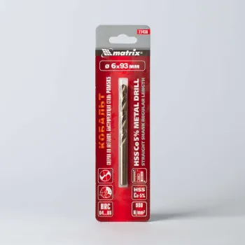 Изображение товара Сверло по металлу 6 мм HSS Co-5% Matrix профессиональное сверло Изображение товара Сверло по металлу 6 мм HSS Co-5% Matrix профессиональное сверло