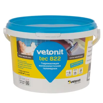 Изображение товара Эластичная полимерная гидроизоляция Vetonit Tec 822 4 кг серый для внутренних и наружных работ Изображение товара Эластичная полимерная гидроизоляция Vetonit Tec 822 4 кг серый для внутренних и наружных работ