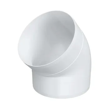 Изображение товара Круглое пластиковое колено Era 45° 125 мм 12,5ККП для вентиляции Изображение товара Круглое пластиковое колено Era 45° 125 мм 12,5ККП для вентиляции