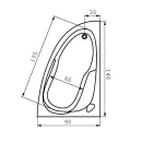 Ванна акриловая Cersanit Joanna 140x90см асимметричная правая_4