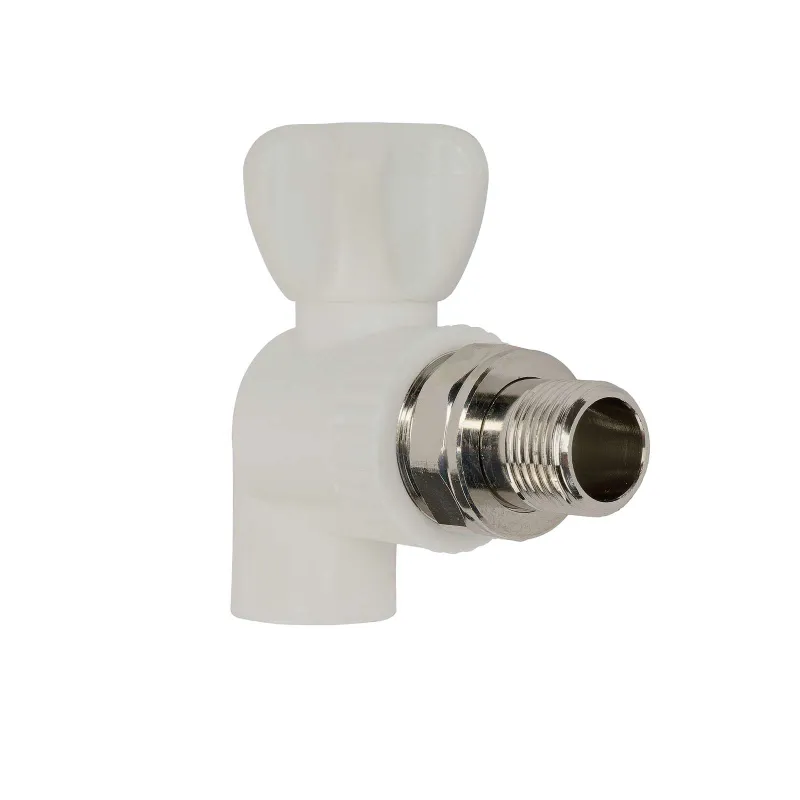 Кран шаровый полипропиленовый 20х1/2" для радиаторов угловой TEBO_1