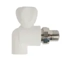 Кран шаровый полипропиленовый 20х1/2" для радиаторов угловой TEBO_3