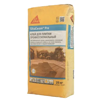 Изображение товара Клей цементный плиточный Sika Ceram Pro C2TE 25 кг для наружных и внутренних работ Изображение товара Клей цементный плиточный Sika Ceram Pro C2TE 25 кг для наружных и внутренних работ