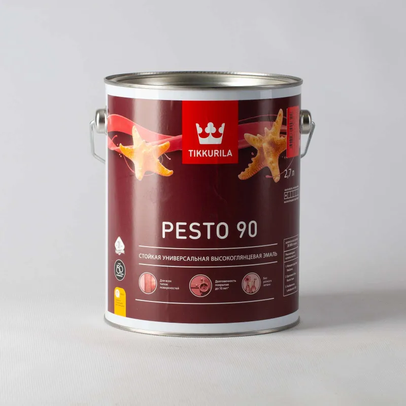 Эмаль алкидная Tikkurila Pesto 90 (база С) высокоглянцевая 2,7л_1