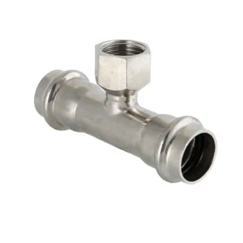 Тройник пресс Valtec 22х3/4" ВР нержавеющая сталь
