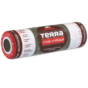 Изображение товара Утеплитель 6000х1220х100 мм URSA Terra Стены и крыши 7,3 м² Изображение товара Утеплитель 6000х1220х100 мм URSA Terra Стены и крыши 7,3 м²