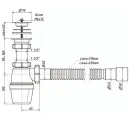 Сифон для кухонной мойки и раковины 1 1/2"х40 Орио с выходом 40/50_2
