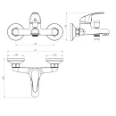 Смеситель для ванны Janedo короткий излив без лейки и шланга хром JD-E109-3-3_2