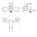 Смеситель для ванны Janedo короткий излив без лейки и шланга хром JD-E115-3_2