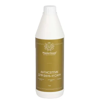 Изображение товара Антисептик для бань и саун MasterGood бесцветный 1 кг защитное покрытие Изображение товара Антисептик для бань и саун MasterGood бесцветный 1 кг защитное покрытие