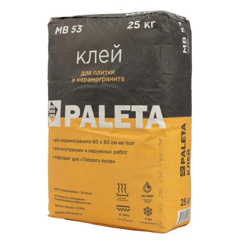Клей для плитки Paleta MB 53 С1, 25 кг_1