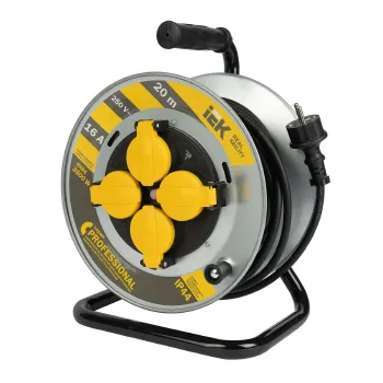 Изображение товара Удлинитель металлическая катушка 20м 4 розетки заземление IP44 IEK Изображение товара Удлинитель металлическая катушка 20м 4 розетки заземление IP44 IEK