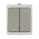 Выключатель двухклавишный накладной белый Вуокса IP54 TDM_2