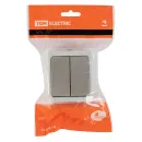 Выключатель двухклавишный накладной белый Вуокса IP54 TDM_5