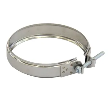 Изображение товара Обжимной хомут Ferrum 150 мм для дымохода надежное крепление Изображение товара Обжимной хомут Ferrum 150 мм для дымохода надежное крепление