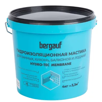 Изображение товара Эластичная полимерная гидроизоляция Bergauf Hydro-Tec Membrane 4 кг для внутренних работ Изображение товара Эластичная полимерная гидроизоляция Bergauf Hydro-Tec Membrane 4 кг для внутренних работ