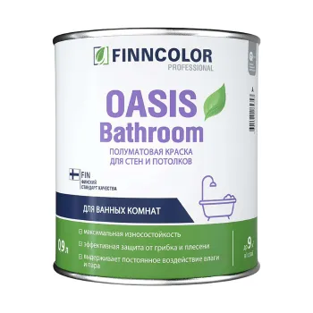 Краска интерьерная для влажных помещениий Oasis Bathroom полуматовая 0,9л Finncolor