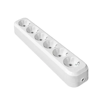Изображение товара Колодка розеточная 6 гнезд с заземлением 16А 250В IP20 белая Universal Изображение товара Колодка розеточная 6 гнезд с заземлением 16А 250В IP20 белая Universal