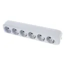 Колодка розеточная 6 гнезд с заземлением 16А 250В IP20 белая Universal_3