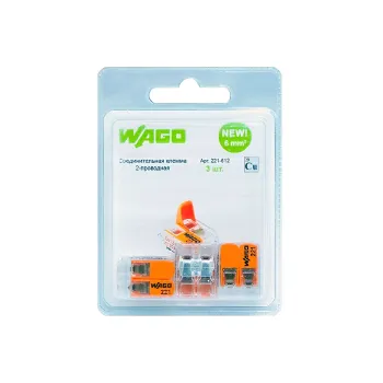 Изображение товара Клемма строительно-монтажная Wago 221-612 2-х проводная Изображение товара Клемма строительно-монтажная Wago 221-612 2-х проводная