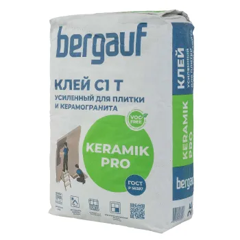Изображение товара Клей для плитки Bergauf Keramik Pro С1Т, 25 кг Изображение товара Клей для плитки Bergauf Keramik Pro С1Т, 25 кг