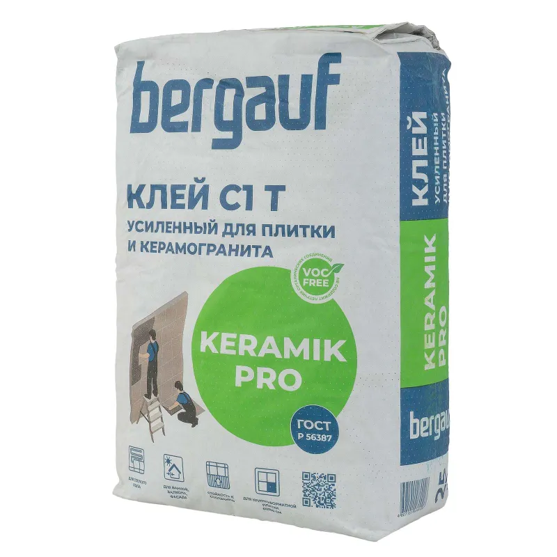 Клей для плитки Bergauf Keramik Pro С1Т, 25 кг_1