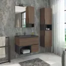 Зеркало шкаф Comforty Франкфурт 75 дуб шоколадно коричневый_1