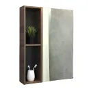 Зеркало шкаф Comforty Штутгарт 60 дуб темно коричневый_2