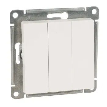 Изображение товара Механизм выключателя трехклавишный AtlasDesign Systeme Electric IP20 белый Изображение товара Механизм выключателя трехклавишный AtlasDesign Systeme Electric IP20 белый